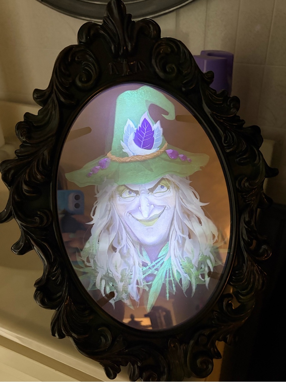 Animated Talking Witch Haunted Mirror Halloween Decor 17β Gothic Ornate Mirror - Picture 4 of 8